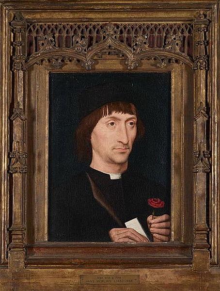 Retrat d'un home amb una rosa, Hans Memling